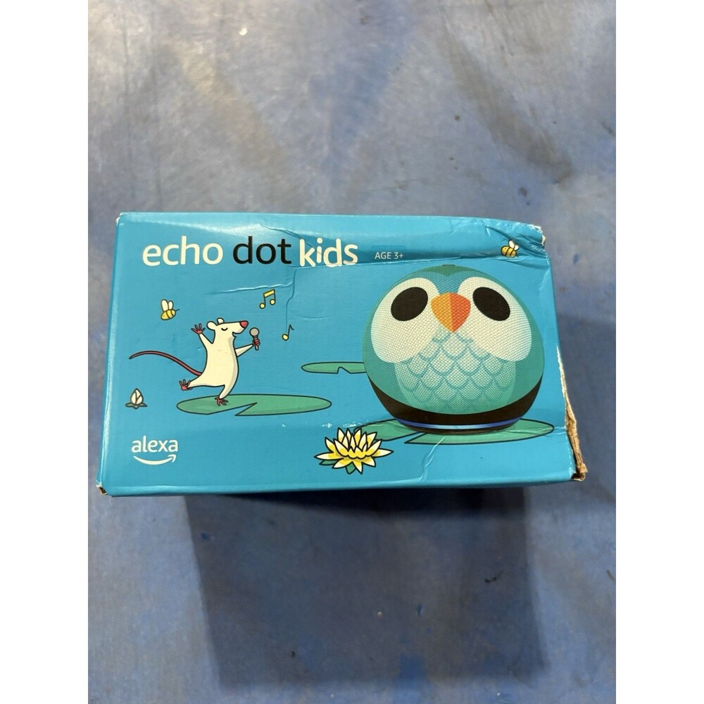 AMZN ECHO DOT KIDS 5TH GEN,2022 RELEASE WITH ALEXA, GREY,NEW-DAMAGED BOX